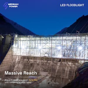 400W Equivalent Integrated 100 Degree Bronze LED Flood Light,  21,000 Lumens, 5000K daylight, Dusk-to-Dawn