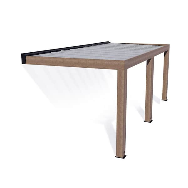 CANOPIA by PALRAM Helsinki 10 ft. x 22 ft. Cedar Wood/Solar Control ...