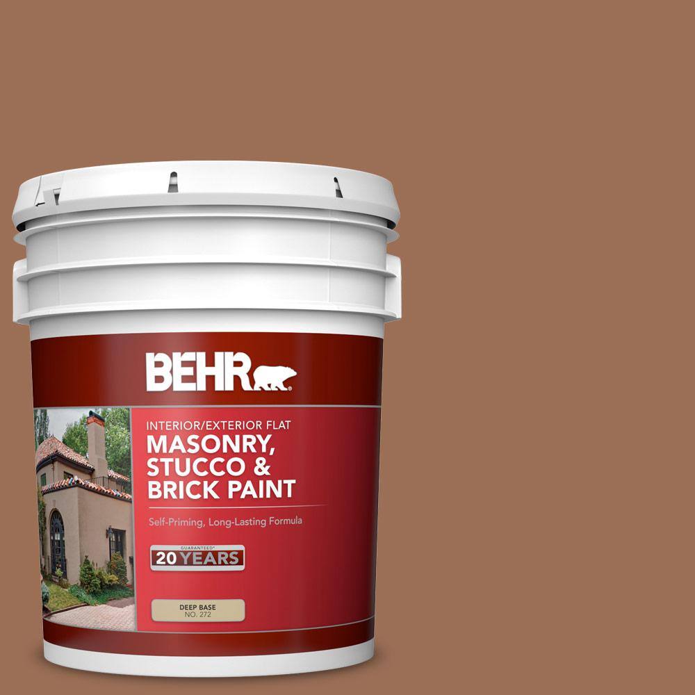 5 gal. #S210-6 Cinnamon Crunch Flat Interior/Exterior Masonry, Stucco and B