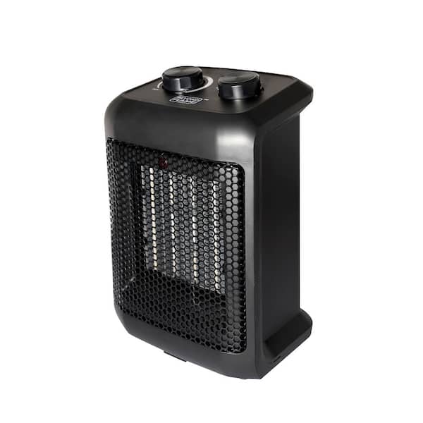 BLACK+DECKER Up to 1500-Watt Ceramic Compact Personal Indoor Electric Space  Heater with Thermostat in the Electric Space Heaters department at