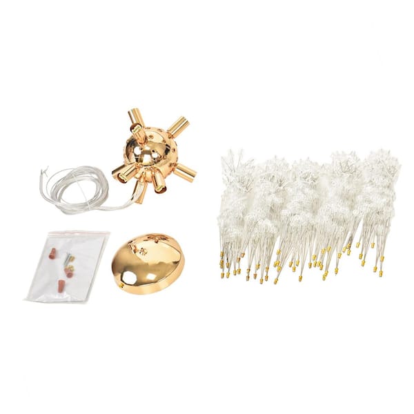 Pia Ricco 9-Light Integrated LED Gold Firework Dandelion Sputnik