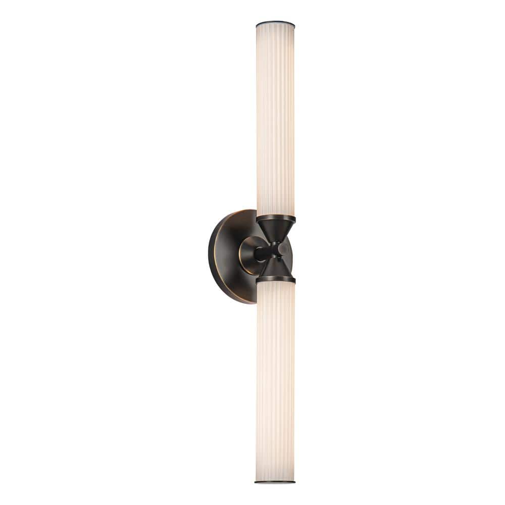 Edwin Urban Bronze Ribbed Glass LED Vanity Light