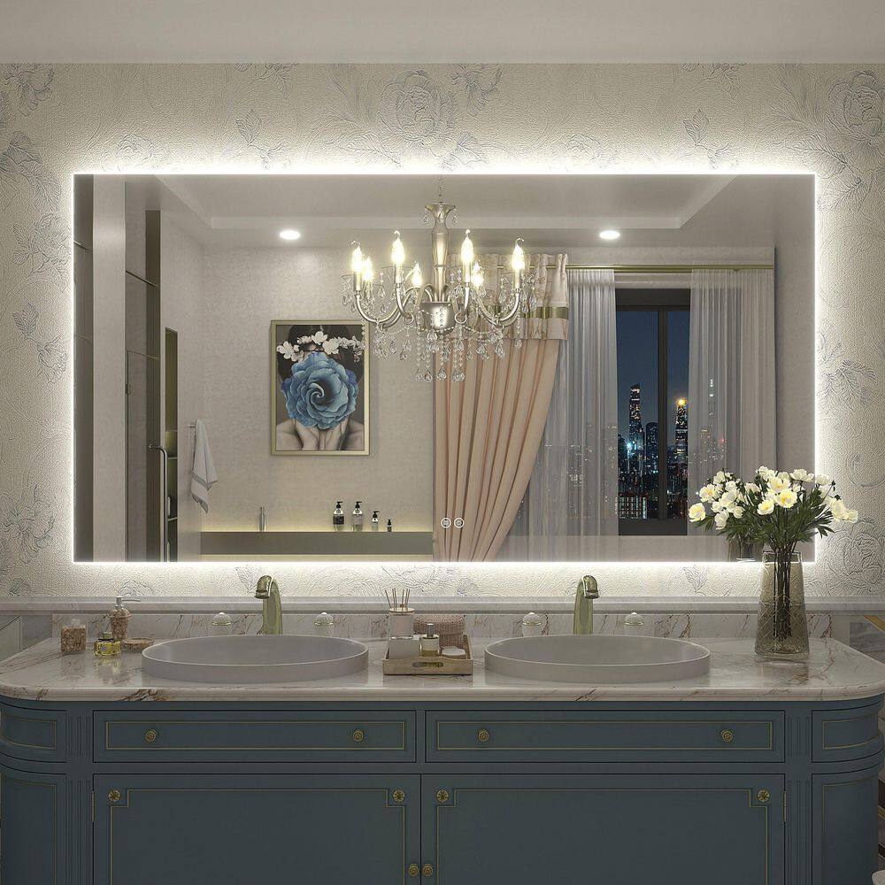 60 in. W x 32 in. H Rectangular Frameless UL Certified LED Backlited Anti-Fog Tempered Glass Wall Bathroom Vanity Mirror price history on PriceWatchPro