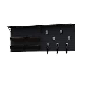 36 in. H x 96 in. W Slat Wall Panel Set 14-Piece Heavy Duty Basic Shelf and Bin Storage Set in Black