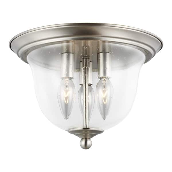Belton 3-Light Brushed Nickel Flush Mount