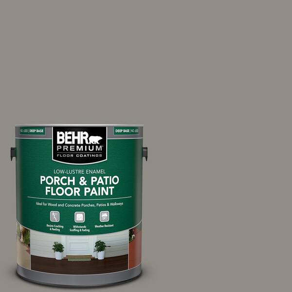 Behr Premium 1 Gal Pfc 69 Fresh Cement Low Re Enamel Interior Exterior Porch And Patio Floor Paint 630001 The Home Depot - Behr Concrete Patio Paint Colors