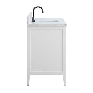 60 in. W x 22 in. D x 34 in. H Single Sink Bathroom Vanity Cabinet in White with Engineered Marble Top in White