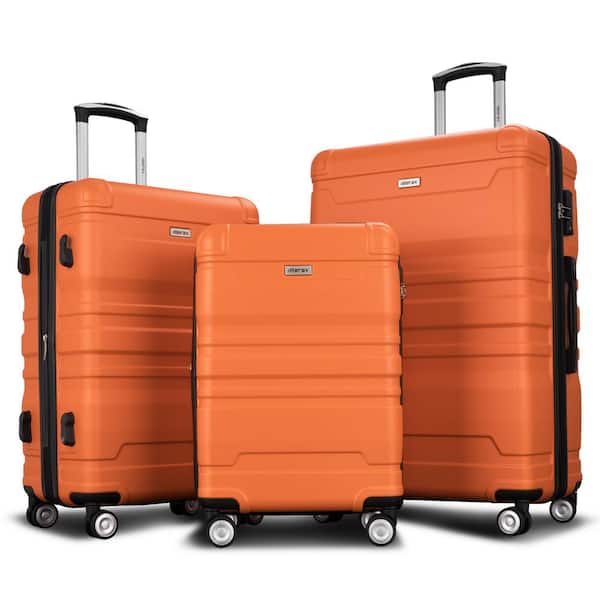 Merax Navy and Brown Lightweight Durable 3-Piece Expandable ABS Hardshell  Spinner Luggage Set with TSA Lock CJXB002AAJ - The Home Depot