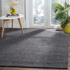 Natura Gray/Black 4 ft. x 6 ft. Striped Solid Color Gradient Area Rug