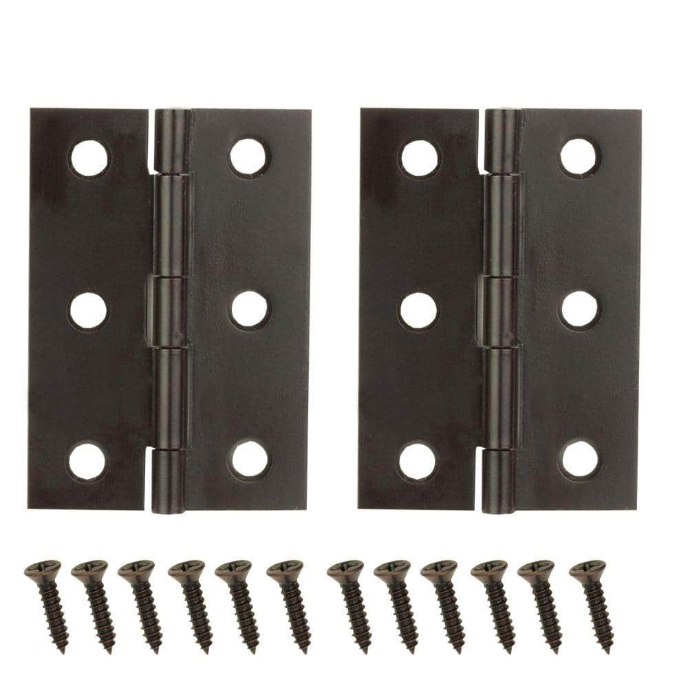 Small Metal Bronze Finish Surface Mount Hinges  2 1/2''  long New w/Screws 6 