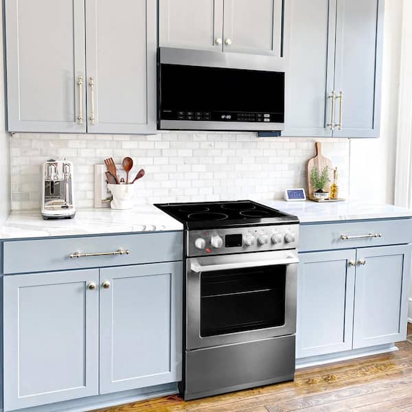 24 in. Width 1.4 cu. ft. Stainless Steel 1000-Watt Over the Range Microwave Oven with 300 CFM Vent