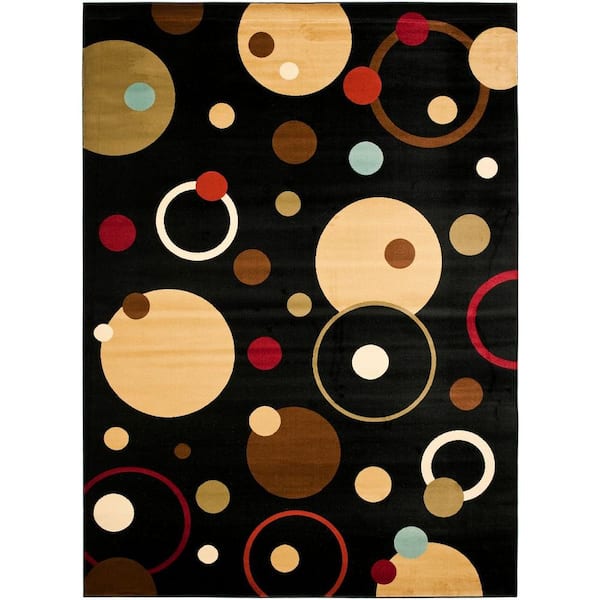 SAFAVIEH Porcello Black/Multi 8 ft. x 11 ft. Geometric Area Rug