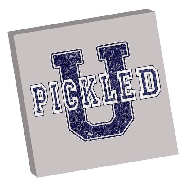 VENICE BEACH Collections Pickleball Varsity Pickled U by Grotto Studios 1-Piece Unframed Graphic Print Typography 16 in. x 16 in.