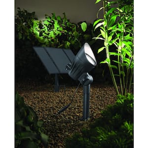 300-600 Lumen Black LED High-Low Metal Weather Resistant Outdoor Solar Spot Light