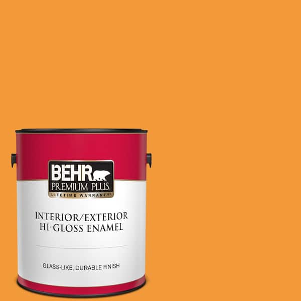 BEHR PREMIUM PLUS 1 gal. #280B-6 Amber Glow Hi-Gloss Enamel Interior/Exterior Paint