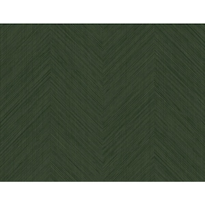 Green Chevron Stripe Vinyl Peel and Stick Wallpaper Roll (Covers 40.5 sq. ft.)