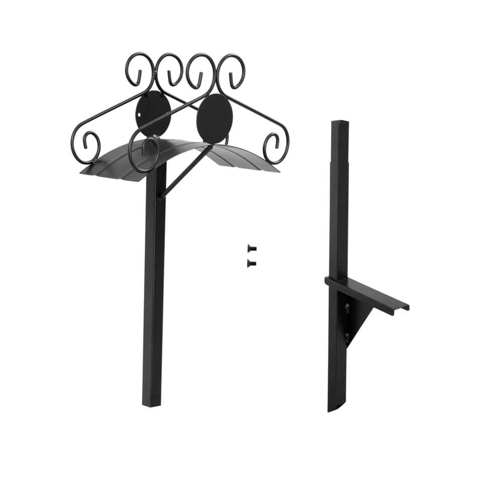 Black Steel Decorative Garden Hose Holder Stand