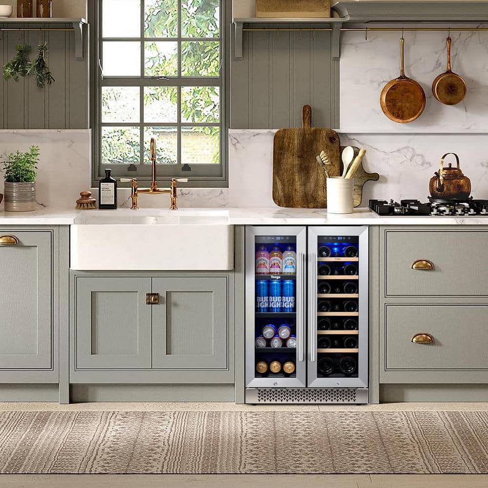24 Inch Stainless Steel Dual Zone Wine and Beverage Cooler