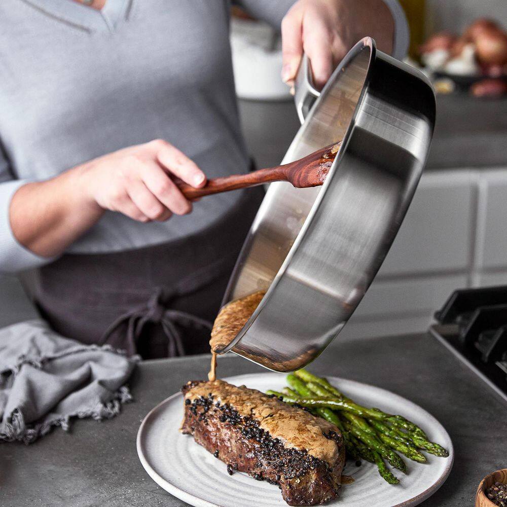 14-Piece Stainless Steel Tri-Ply Cookware Set with Glass Lids