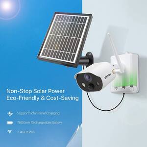 1080P Wireless Surveillance IP Camera Battery Rechargeable with Solar Panel, Night Vision, 2-Way Audio, Human Detection