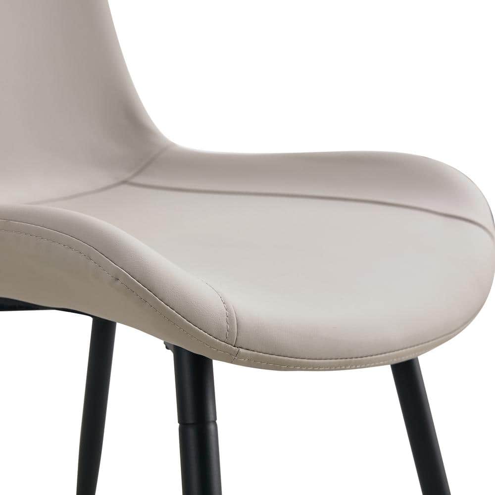Light Gray Faux Leather High Back Side Chair with Metal Frame