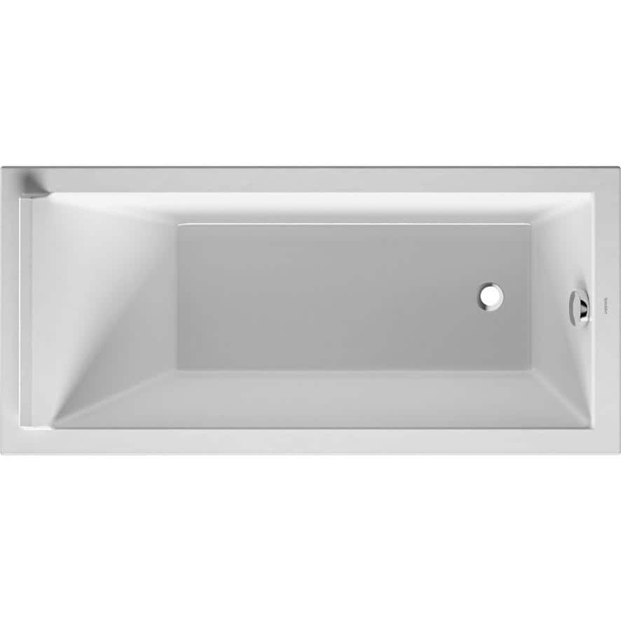 Starck 59" White Acrylic Drop-In Soaking Bathtub