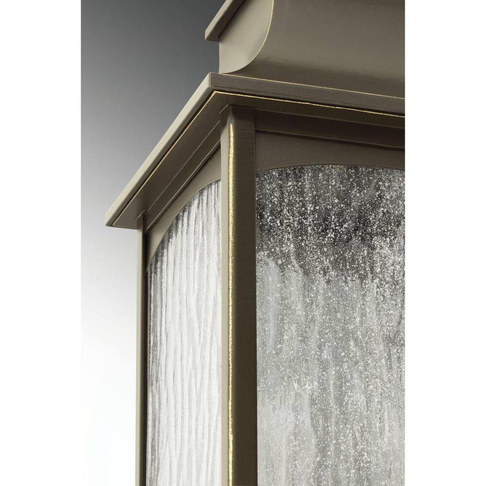 Maison Oil Rubbed Bronze Outdoor Post Lantern with Clear Water Seeded Glass