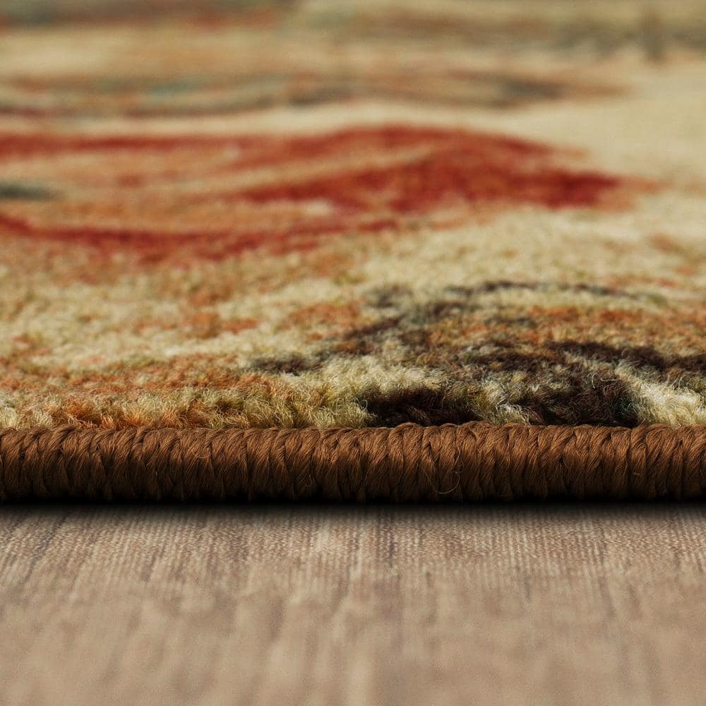 Alexa Multicolor Tufted Synthetic Medallion Area Rug 5' x 8'