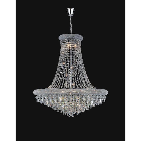 Kingdom 20-light chrome chandelier