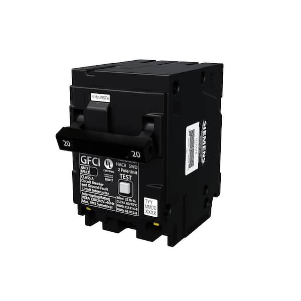 Y1153 gfc GNRF7-200 Gloss TSB QM アウトレット Siemens QPFBN 15 Amp 2-Pole GFCI Plug-On Neutral Circuit Breaker