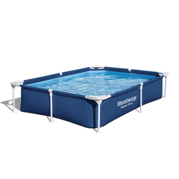 Pro 87 in. x 59 in. Rectangular 17 in. Deep Metal Frame Above Ground Pool