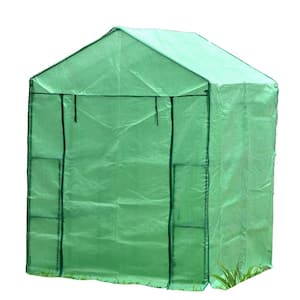 61 in. W x 56 in. D x 79 in. H Portable Walk-in Greenhouse with Heavy-Duty Opaqua Cover