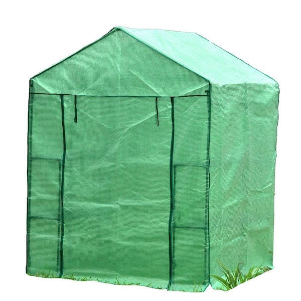 GENESIS 61 in. W x 56 in. D x 79 in. H Portable Walk-in Greenhouse with Heavy-Duty Opaqua Cover
