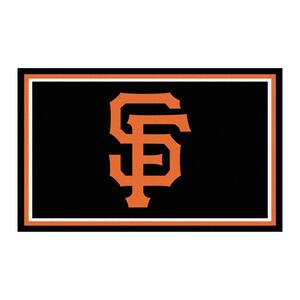 San Francisco Giants Black 4 ft. x 6 ft. Plush Area Rug