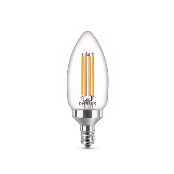 60-Watt Equivalent B11 Ultra Efficient Clear LED Light Bulb 2700K 3-Pack