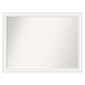 Craftsman White 49 in. x 37 in. Custom Non-Beveled Satin Wood Framed Bathroom Vanity Wall Mirror