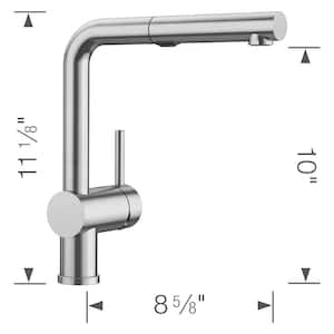 Linus Single-Handle Pull Out Sprayer Kitchen Faucet in Stainless
