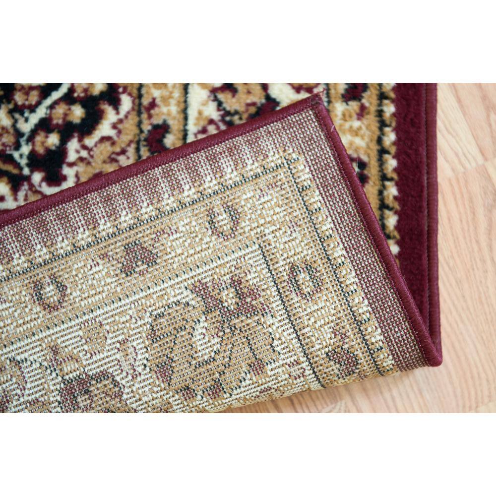 Dallas Floral Kirman Burgundy Rectangular 5' x 7' Synthetic Rug