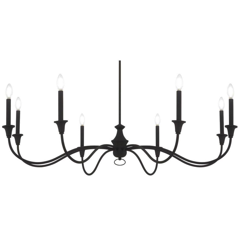 Textured Black 8-Light Candle Style Chandelier