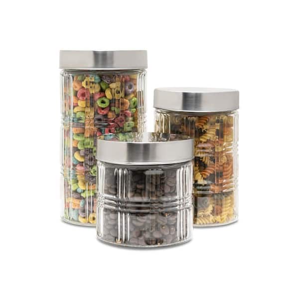 Honey-Can-Do 4-Piece 450ml, 700ml, 1000ml and 1650ml Glass Jar