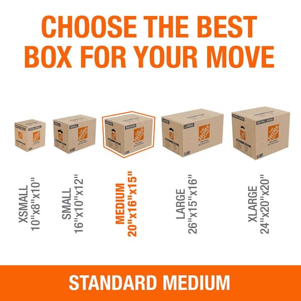 The Home Depot Medium Moving, Shipping, Storage Box with Handles (30 Pack)