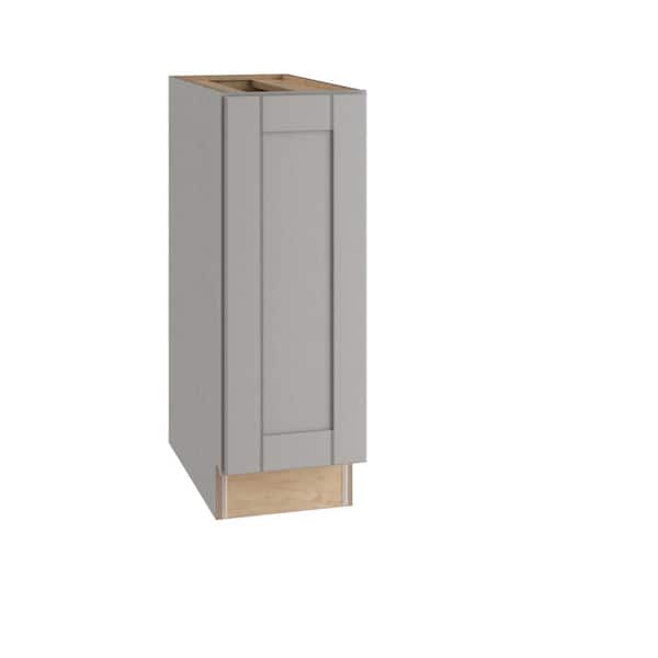 Home Decorators Collection Washington Veiled Gray Plywood Shaker Assembled Base Kitchen Cabinet FH Soft Close Left 12 in W x 24 in D x 34.5 in H