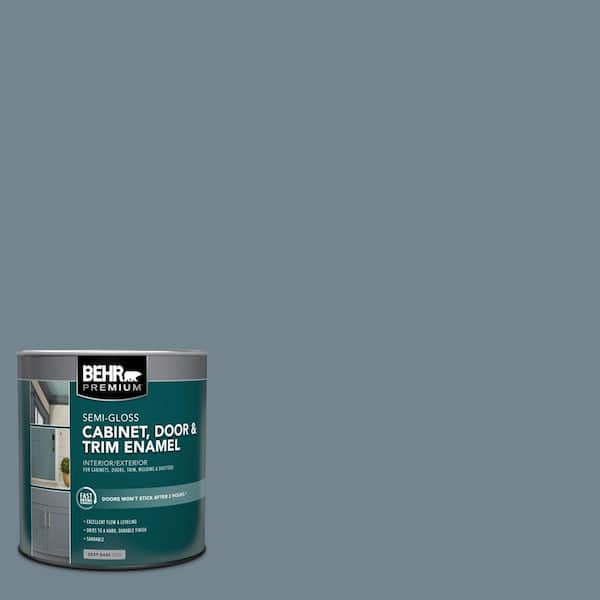 BEHR PREMIUM 1 qt. #N480-5 Adirondack Blue Semi-Gloss Enamel Interior/Exterior Cabinet, Door & Trim Paint