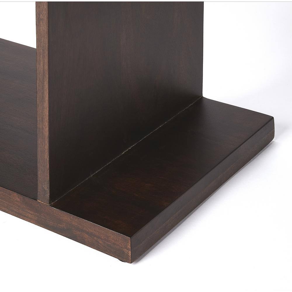 Stockholm Dark Brown Mango Wood Cubical Etagere Bookshelf