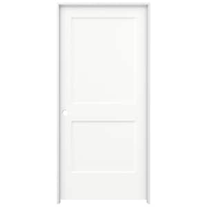 36 in. x 80 in. Monroe White Painted Right-Hand Smooth Solid Core Molded Composite MDF Single Prehung Interior Door