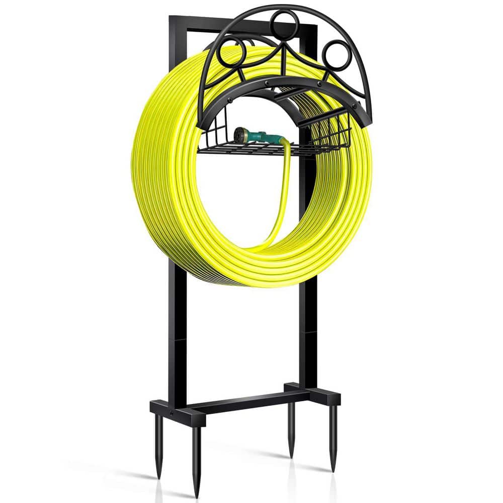 Freestanding Metal Garden Hose Holder Detachable Stand with Storage Basket Heavy Duty Outdoor Hose Storage Rack price history on PriceWatchPro