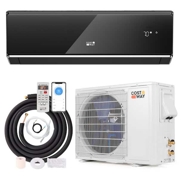 18000 BTU 1.5 Ton Wi-Fi Enabled Mini Split Air Conditioner and Heater with Heat Pump Black