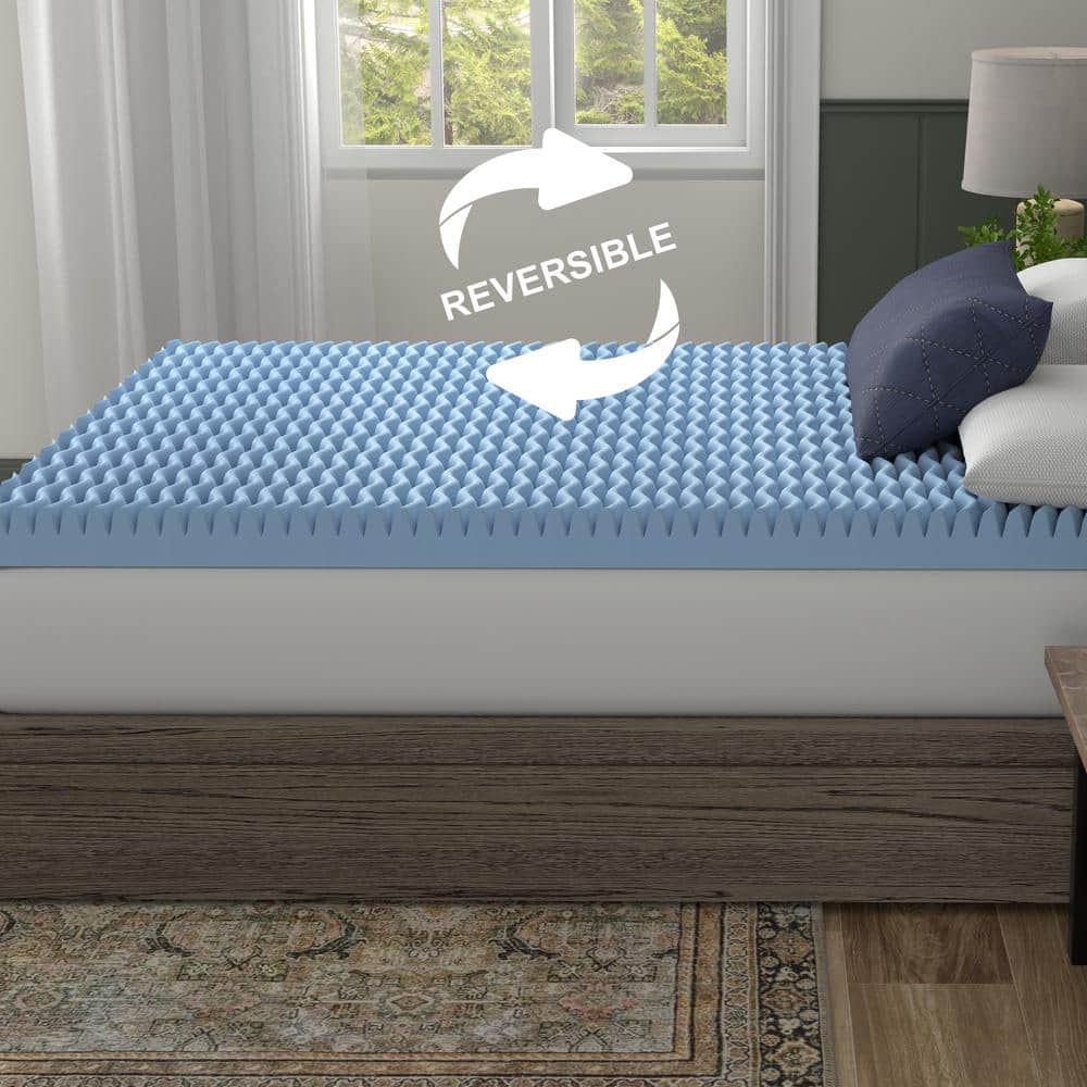 Twin 4" Blue Gel Memory Foam Mattress Topper