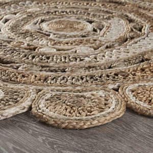 Bleach/Natural 7 ft. Round Jute Area Rug