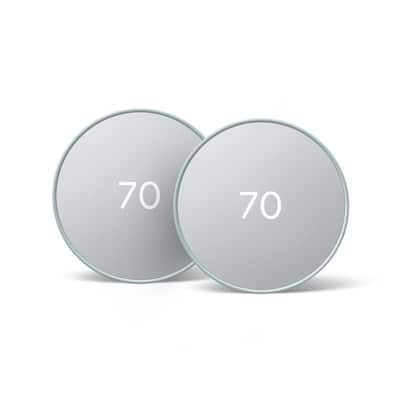 Nest Thermostat - Smart Programmable Wi-Fi Thermostat - 2 Pack - Fog